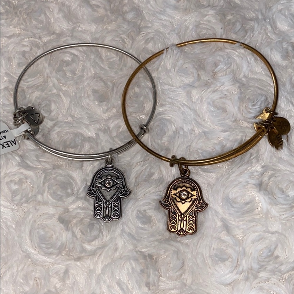 2 Hand of Fatima Alex and Ani Charm Bracelets